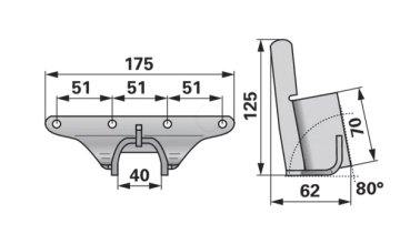 Preview: Messermitnehmer Messerkopf Kulissenbreite 40 mm schräg 80° Agria 76898 ESM 2471850