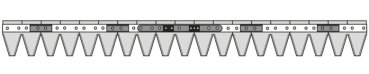 Messer Mähmesser BCS 97cm 19 Klingen gezahnt