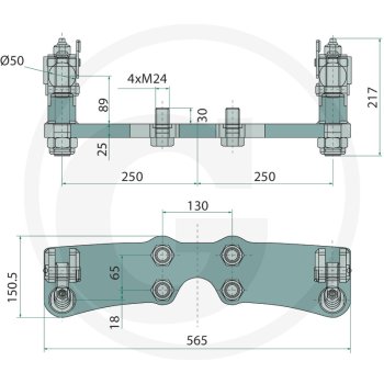 Preview: Sauermann Zwangslenkung beidseitig 3 in 1 passend für 71112001 John Deere