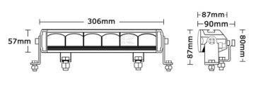 Preview: LED Lichtbalken Lichtleiste Lightbar Light bar 306 mm 3900 Lumen gerade