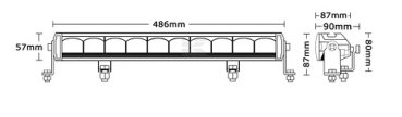 Preview: LED Lichtbalken Lichtleiste Lightbar Light bar 486 mm 6500 Lumen gerade