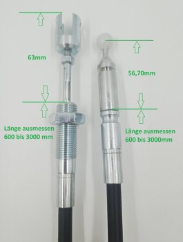 Bowdenzug mit Kugelkopf Frontlader Stoll
