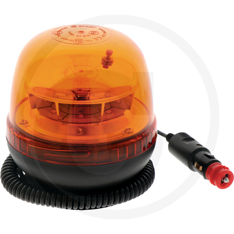 GRANIT Rundumleuchte LED 12 / 24V  Magnetbefestigung mit Bordnetzstecker -  Schlepperteile Spezialist Steyr Fendt Case IHC