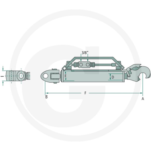Hydraulischer Oberlenker KAT 4 45 Fanghaken Gabelgelenk 802 1102 mm
