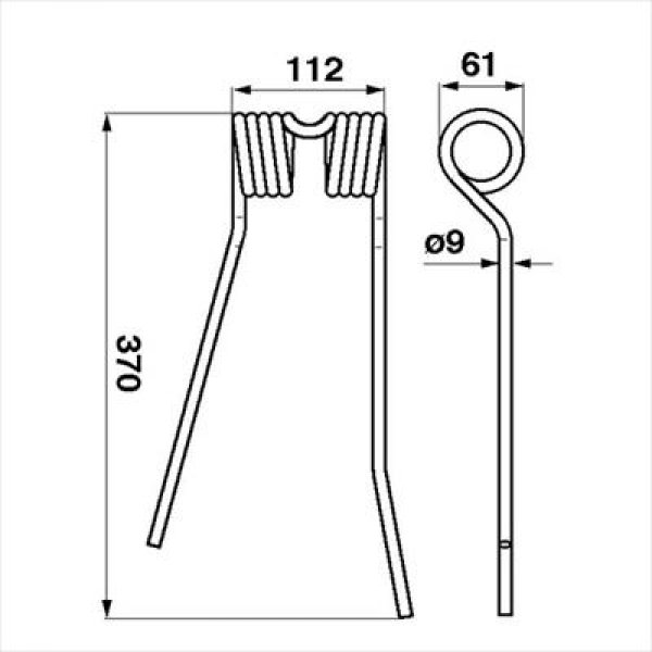 Kreiselschwader Einzelzinken Kverneland HS360 mit breiten Zinken